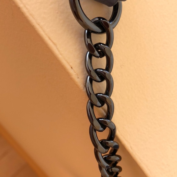 New grey leather Badgley Mischka purse. Used once. - Picture 6 of 8